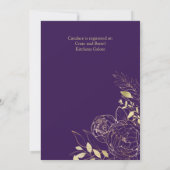 Lila Plum & Gold Modernes Brautparty Einladung (Rückseite)