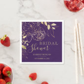 Lila Plum & Gold Modernes Brautparty Nickerchen Serviette (Beispiel)