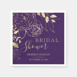 Lila Plum & Gold Modernes Brautparty Nickerchen Serviette
