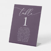 Lila Plum Minimalistisch Wedding Tischnummer Pedes Sockelschild (Vorderseite)