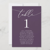Lila Plum Minimalistische Hochzeitssitzkarte Einladung (Vorderseite)