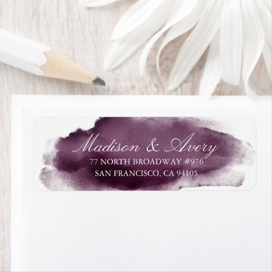 Lila Plum Moderne Wasserfarbe Romantische Hochzeit (Insitu)