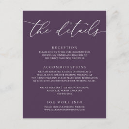 Lila Plum Modernes Minimalistisches Hochzeitsszena Begleitkarte