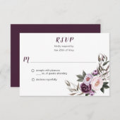 Lila Plum Pink Peonies Bouquet Greenery UAWG #2 RSVP Karte (Vorne/Hinten)