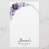 Lila Plum Silver Floral Bloom Brautparty (Rückseite)