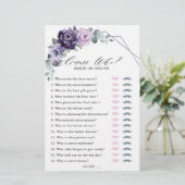 Lila Plum Silver Floral Bloom Brautparty (Stehend Vorderseite)