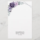 Lila Plum Silver Floral Bloom Brautparty (Rückseite)