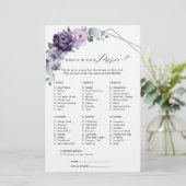 Lila Plum Silver Floral Bloom Brautparty (Stehend Vorderseite)