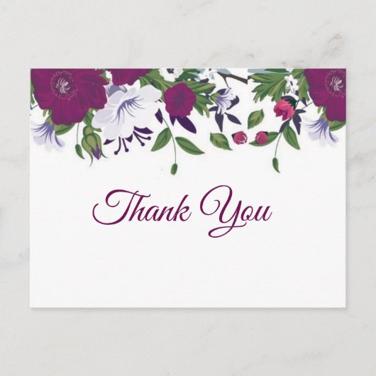 Lila Plum Vielen Dank Postkarte (Vorderseite)