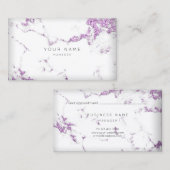 Lila Plum White Gray Carrara Marmor Verabredung Terminkarte (Vorne/Hinten)