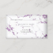 Lila Plum White Gray Carrara Marmor Verabredung Terminkarte (Rückseite)