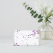 Lila Plum White Gray Carrara Marmor Verabredung Terminkarte (Stehend Vorderseite)