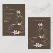 Lila Plumeria Frangipani Blume Chic Ikebana Zen Visitenkarte (Vorne/Hinten)