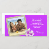 Lila Plumeria Hawaiian Foto Danke Karte (Vorne/Hinten)