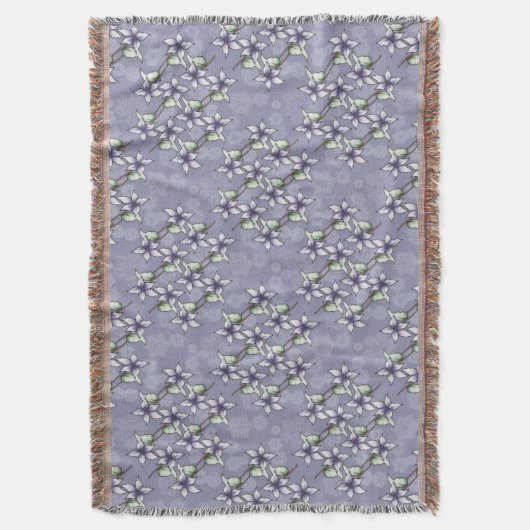 Lila Poinsettias & Snowflakes Weihnachten Decke (Vorderseite Vertikal)