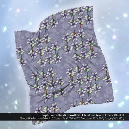 Lila Poinsettias & Snowflakes Weihnachten Fleecedecke