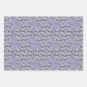 Lila Poinsettias & Snowflakes Weihnachten Geschenkpapier Set (Vorderseite)