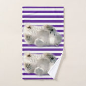 Lila Polar Bär Badewanne Handtuch Sets (Handtuch)