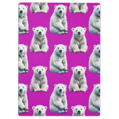 Lila Polarbär-Musterdesign  Klemmbrett (Rückseite)
