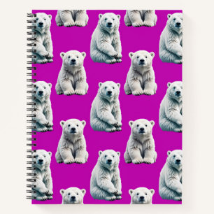 Lila Polarbär-Musterdesign  Notizblock