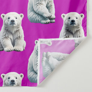 Lila Polarbär-Musterdesign Stoff
