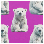 Lila Polarbär-Musterdesign Stoff (Nahaufnahme)