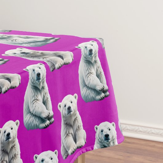Lila Polarbär-Musterdesign Tischdecke