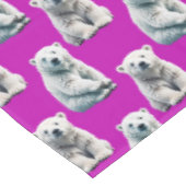 Lila Polarbär-Musterdesign Tischdecke (Schrägansicht)