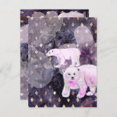 Lila Polarbären - Muster für die Arktis Postkarte (Vorne/Hinten)