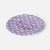 Lila Polka Dot 21. Geburtstag Pappteller (Schrägansicht)