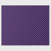 Lila Polka-Dot auf Schwarzpapier Geschenkpapier (Flach)