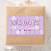 Lila Polka Dot Baby Dusche Wasserflaschen Etikette (Insitu)