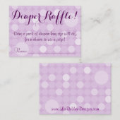 Lila Polka Dot Baby Dusche Windeln Raffelkarten Begleitkarte (Vorne/Hinten)