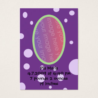 Lila Polka Dot Birth Announctions Cards