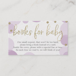 Lila Polka Dot Book Request Baby Dusche Einladung
