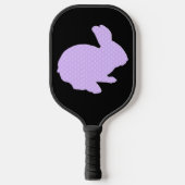 Lila Polka Dot Bunny Rabbit Pickleball Schläger (Vorderseite)