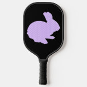 Lila Polka Dot Bunny Rabbit Pickleball Schläger (Rückseite)