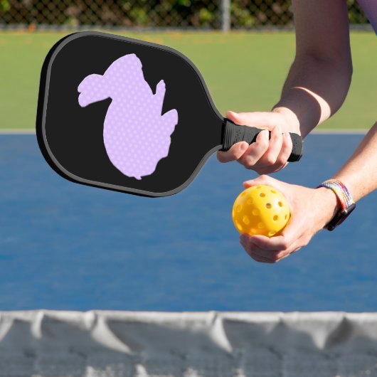 Lila Polka Dot Bunny Rabbit Pickleball Schläger (InSitu)