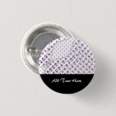 Lila Polka Dot Design Button (Vorne & Hinten)