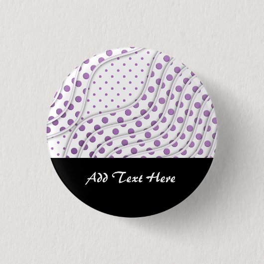Lila Polka Dot Design Button (Vorderseite)