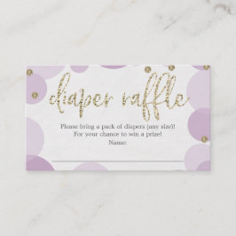 Lila Polka Dot Diaper Raffle Baby Duschkarte Begleitkarte