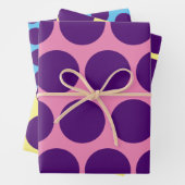 Lila Polka Dot Fun Art Wrap Kunsthandwerkpapier Geschenkpapier Set (Beispiel)