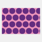 Lila Polka Dot Fun Art Wrap Kunsthandwerkpapier Geschenkpapier Set (Vorderseite)