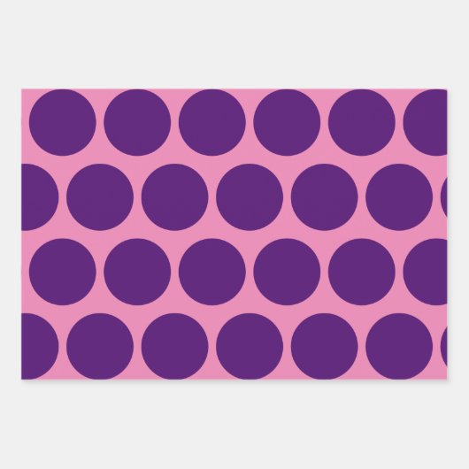 Lila Polka Dot Fun Art Wrap Kunsthandwerkpapier Geschenkpapier Set (Vorderseite)
