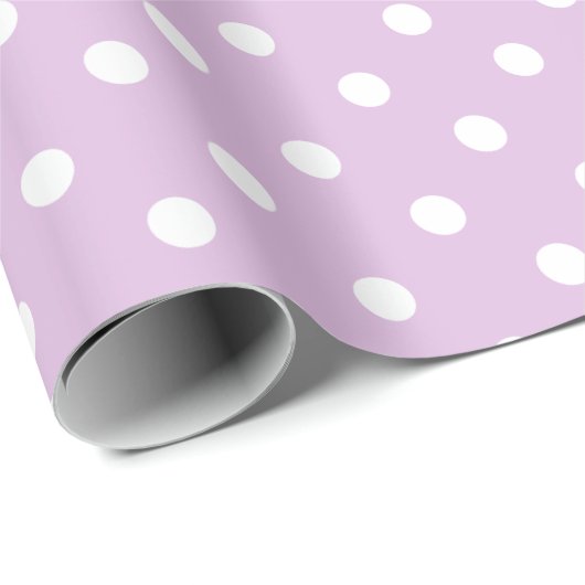 Lila Polka Dot Geschenkpapier (Rolleneckpunkt)