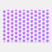 Lila Polka Dot Heart Abstrakter Besondere Anlass Geschenkpapier Set (Vorderseite 3)