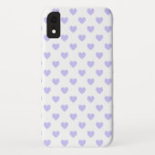 Lila Polka Dot Hearts Case-Mate iPhone Hülle (Rückseite)