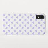 Lila Polka Dot Hearts Case-Mate iPhone Hülle (Rückseite (Horizontal))