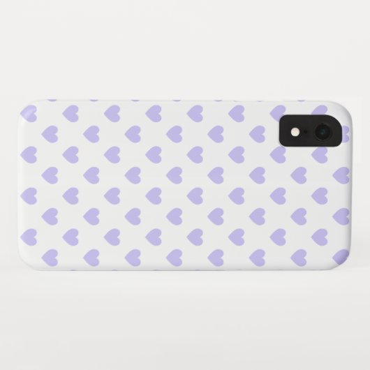 Lila Polka Dot Hearts Case-Mate iPhone Hülle (Rückseite (Horizontal))