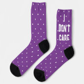 Lila Polka Dot "I Don't care" Funny Socks Socken (Linkes Detail)